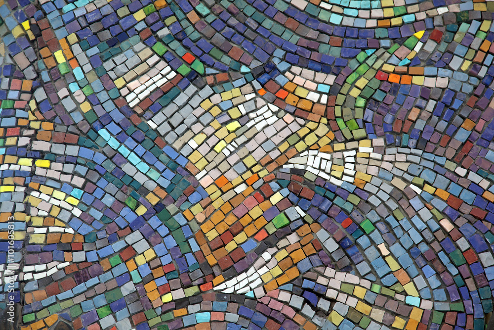 Ceramic mosaic background - obrazy, fototapety, plakaty 