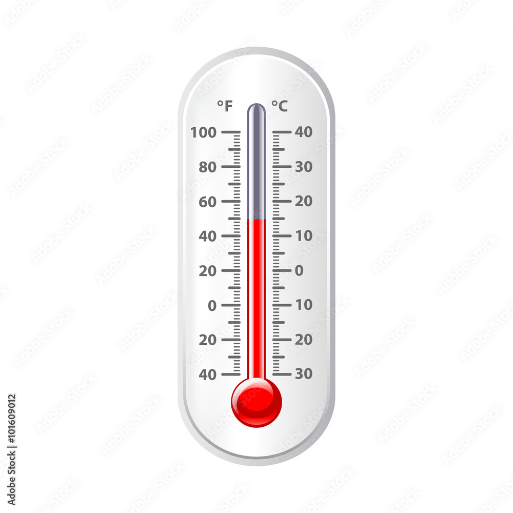 Weather thermometer isolated on white vector Weather thermometer isolated on white vector