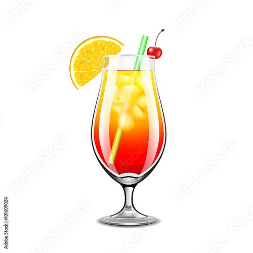 Sex on the beach cocktail isolated vector