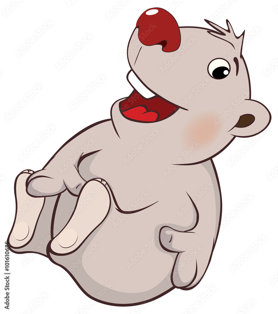 Fototapeta premium A cute white polar bear cub cartoon