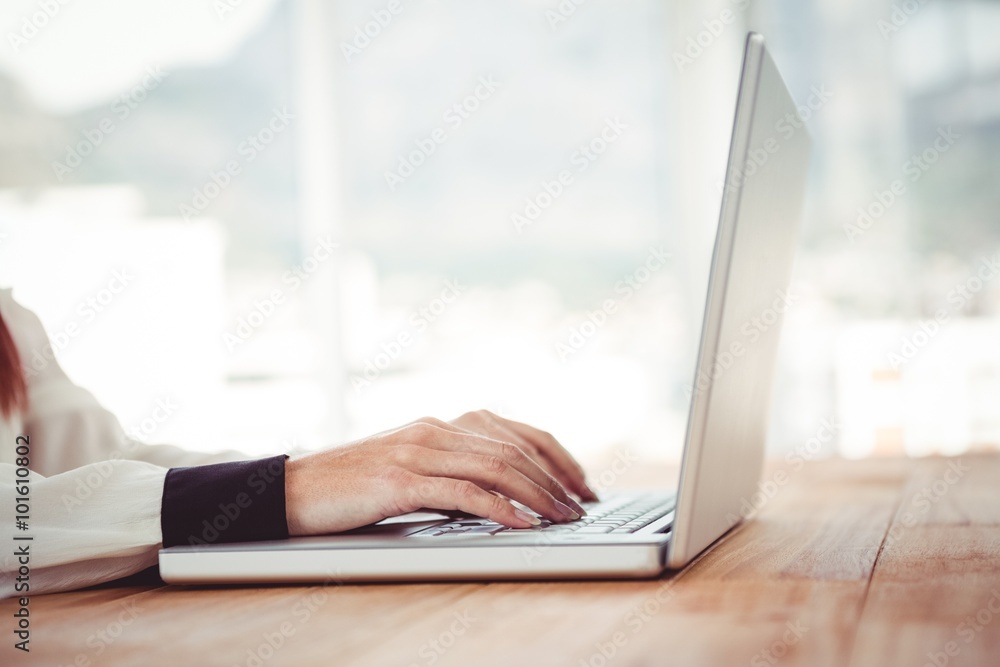 Hipster businesswoman using her laptop Hipster businesswoman using her laptop