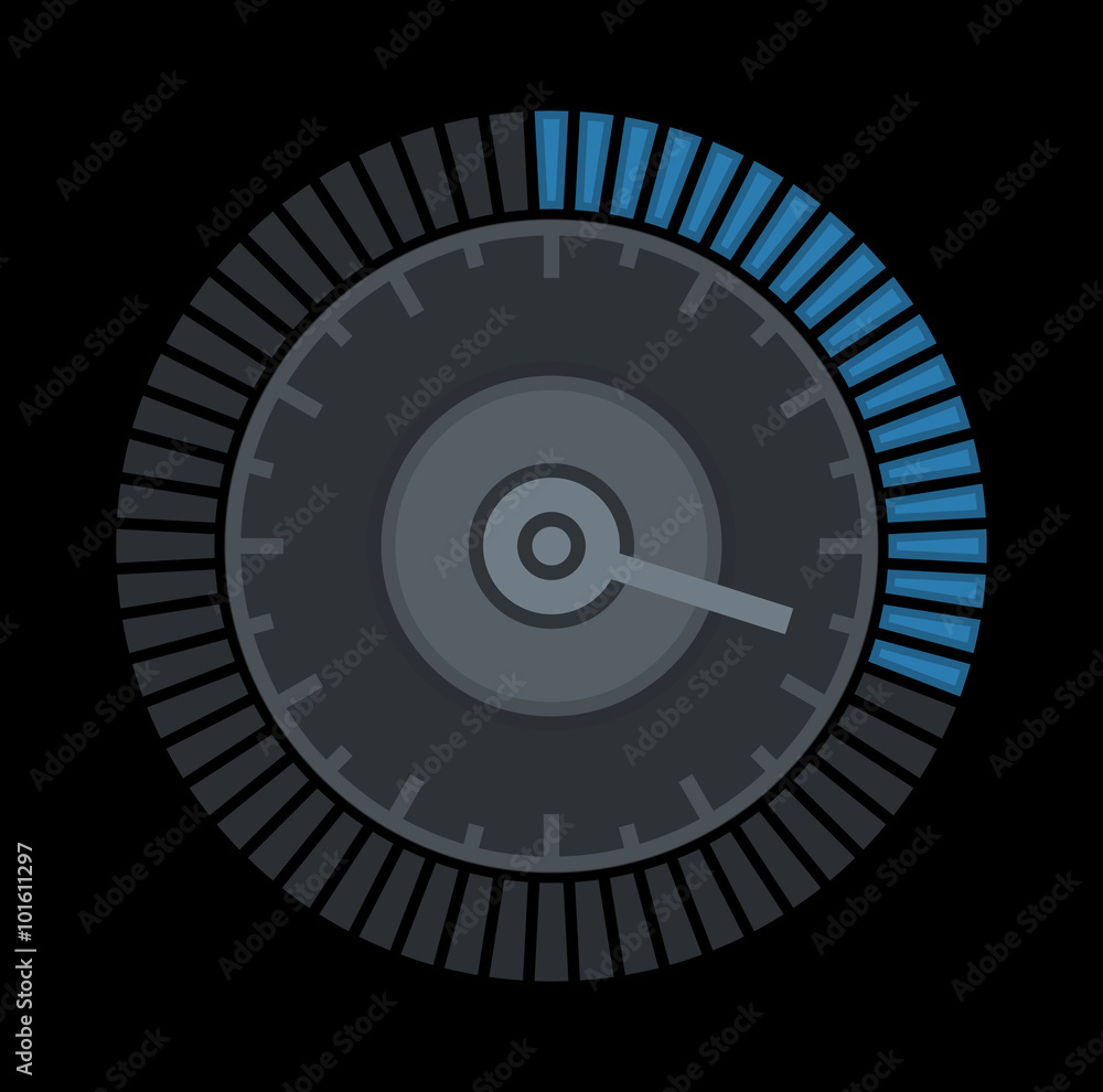 Dial Sign Template with Segmented, Level Indicator on Black Background. Vector Dial Sign Template with Segmented, Level Indicator on Black Background. Vector