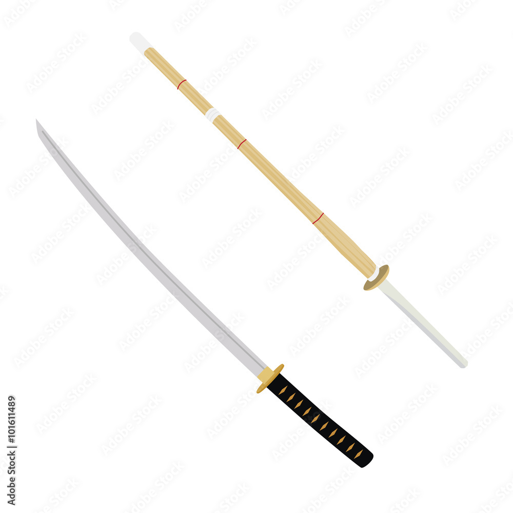 Naklejka premium Katana and kendo sword