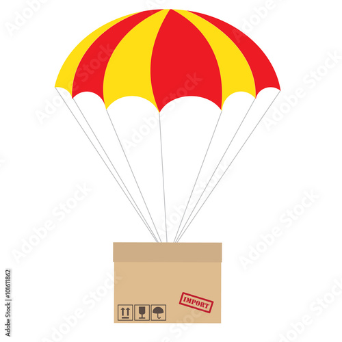Package with parachute