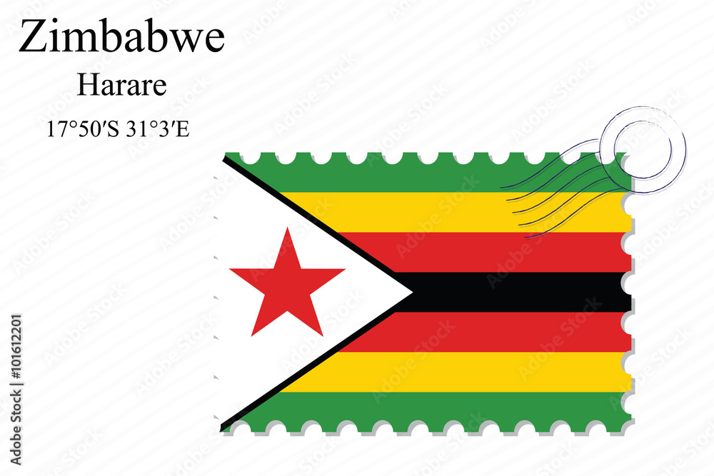 Fototapeta premium zimbabwe stamp design