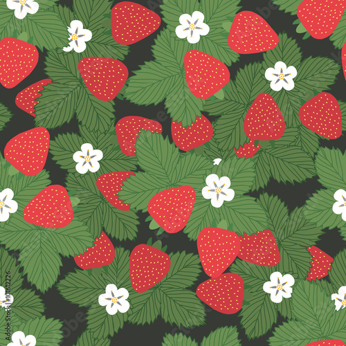 seamless pattern strawberries