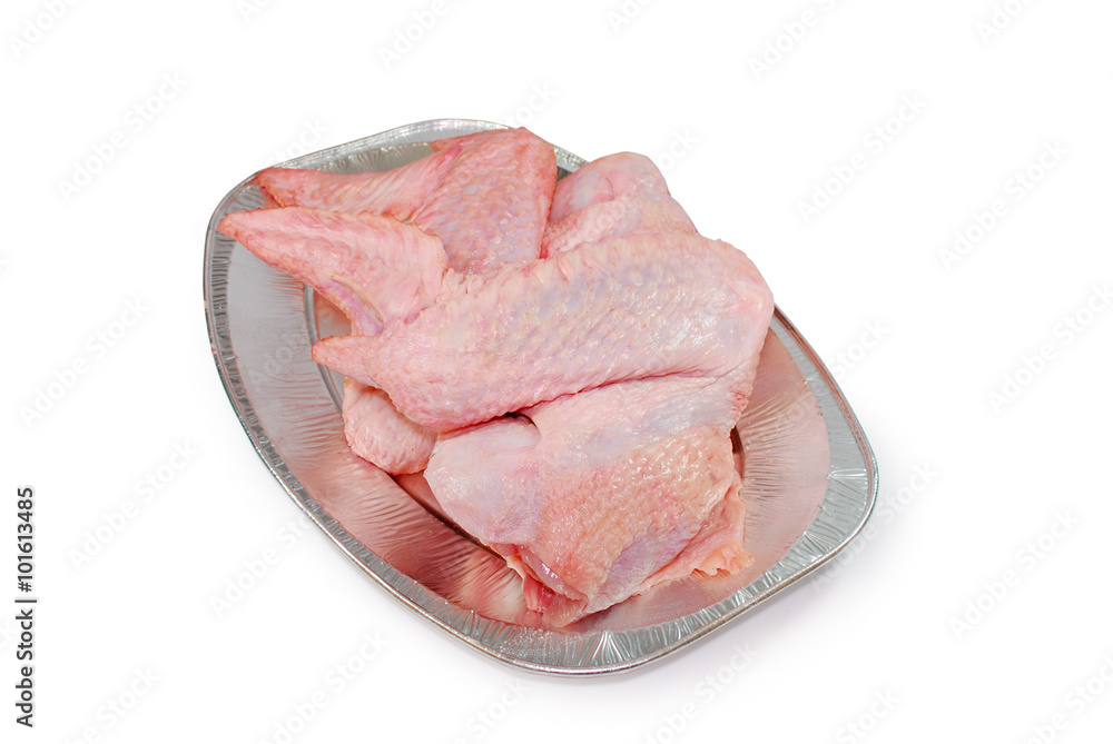 raw turkey wings isolated on a white background raw turkey wings isolated on a white background