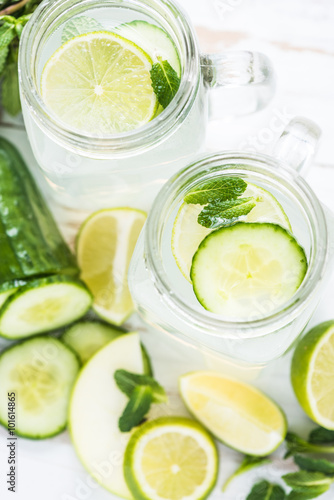 Cucumber and lime refreshing drink