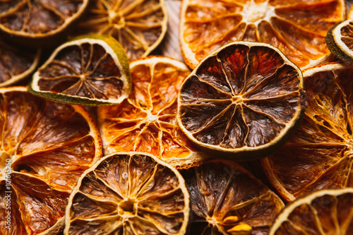 background of rings dried orange and lemon