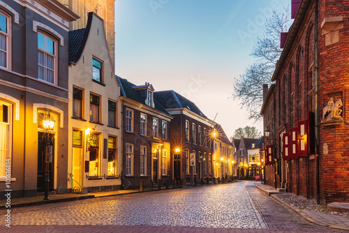 Ancient Dutch street in the city of Doesburg
