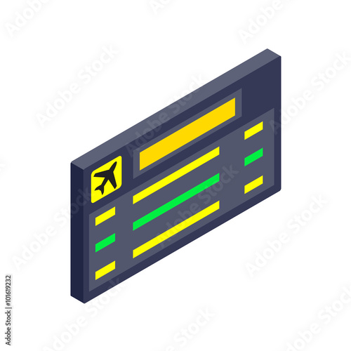 Scoreboard air travel isometric 3d icon