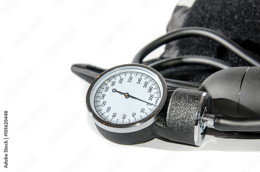 Blood pressure medical equipment isolated on white Blood pressure medical equipment isolated on white