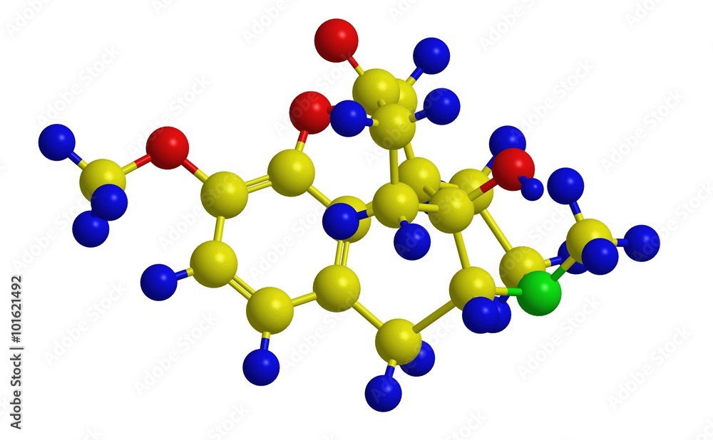 Oxycodone (Oxycontin) - molecular structure Oxycodone (Oxycontin) - molecular structure