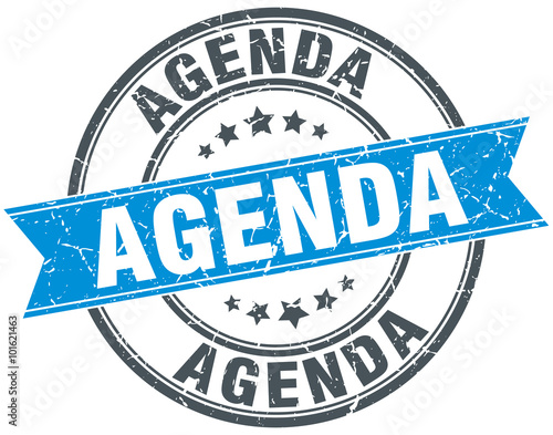 agenda blue round grunge vintage ribbon stamp