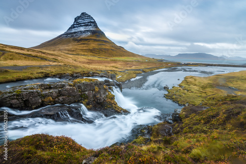 Kirkjufellsfoss autumn season Iceland