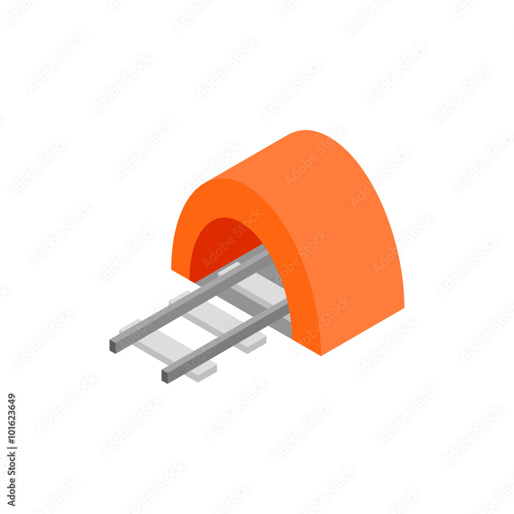Fotografie Railway tunnel isometric 3d icon