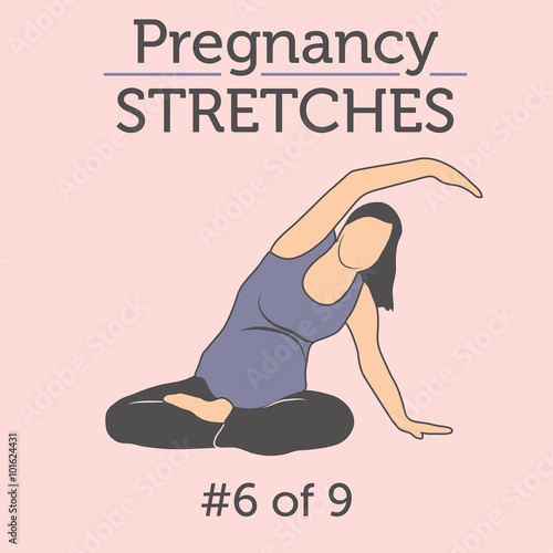 A Beautiful Young Lady doing her Daily Pregnancy Stretches and Workouts