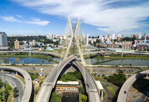 Estaiada Bridge in Sao Paulo, Brazil photo