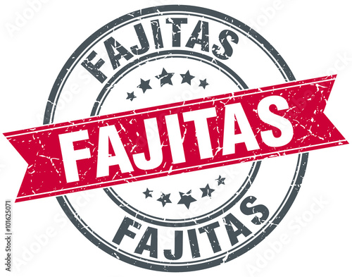 fajitas red round grunge vintage ribbon stamp
