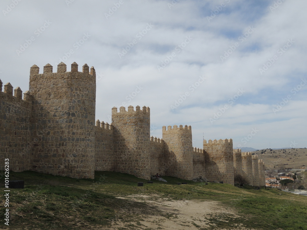 Spanish stronghold - defensive walls in Avila (Ávila) in Spain