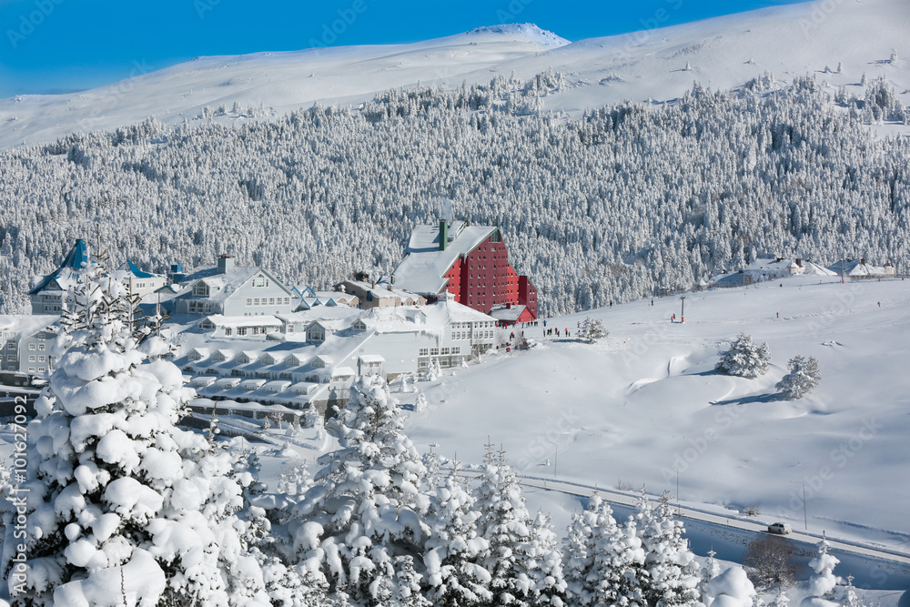 Ταπετσαρία view of the Uludag Mountain ski resort. Turkey