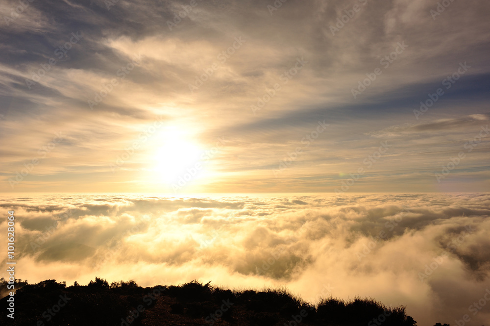 beautiful rolling clouds and sunrise on mountain summits landscape beautiful rolling clouds and sunrise on mountain summits landscape