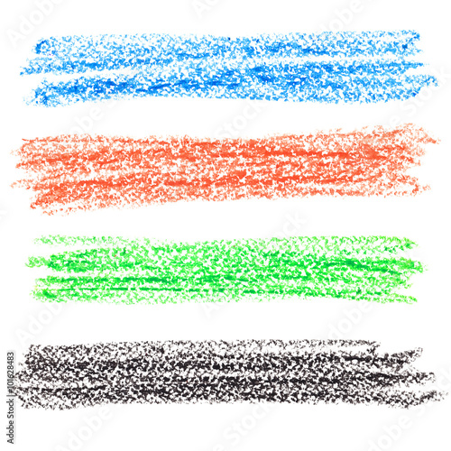Set of colorful crayon lines