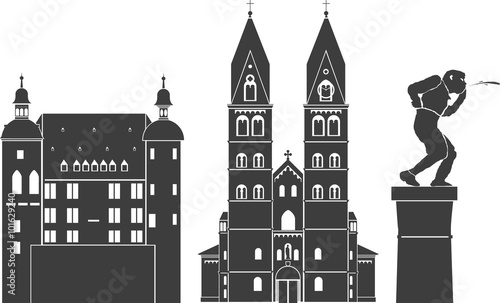 Deutschland Koblenz Silhouette Deutsches Eck Schängel