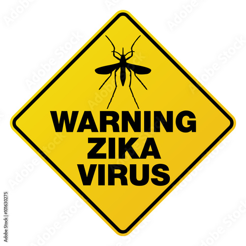 Yellow Zika Virus Warning Sign Illustration