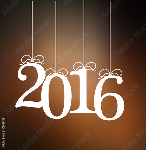 2016 year hanging on a strings vector