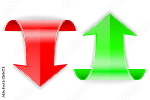 Green and red arrow