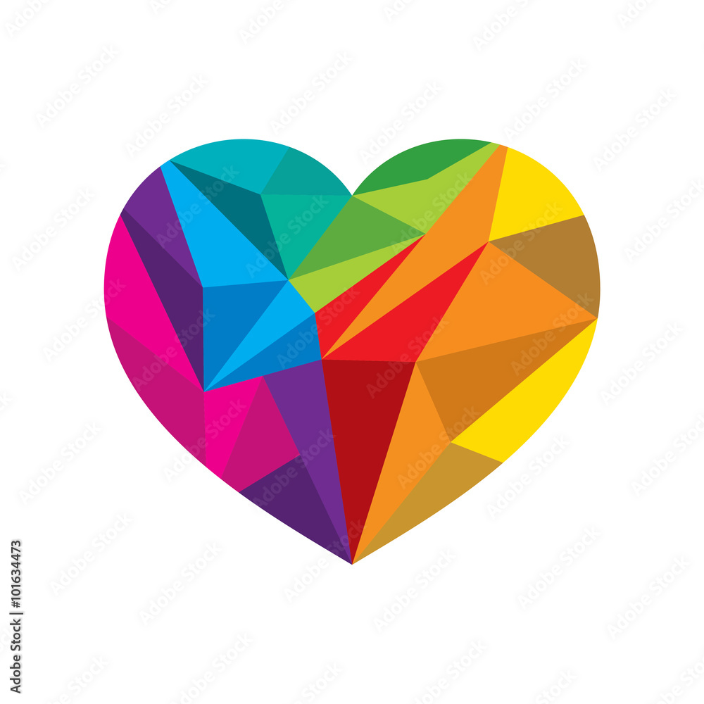 colorful valentines crystal heart shape design colorful valentines crystal heart shape design