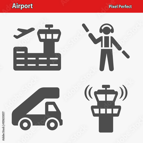 Airport Icons. Professional  pixel perfect icons optimized for both large and small resolutions. EPS 8 format.