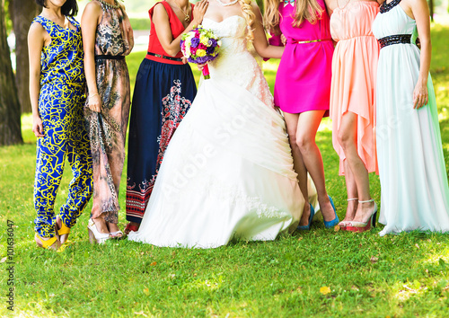 Close up of bride and bridesmaids 