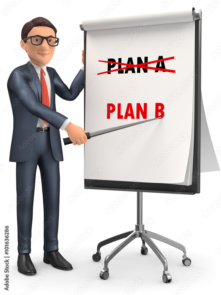 3d Businessman Plan B 3d Businessman Plan B