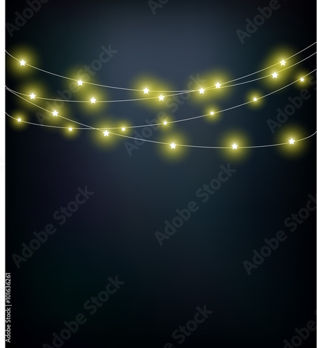 Glowing little lights hanging on a string vector