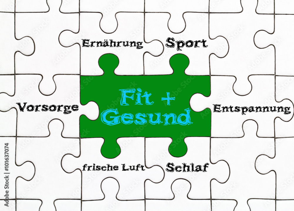 Fototapeta premium Fit und Gesund Puzzle Konzept