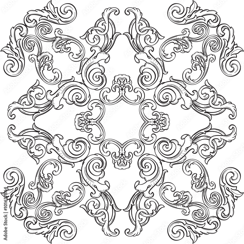 Baroque art greeting rosette Baroque art greeting rosette