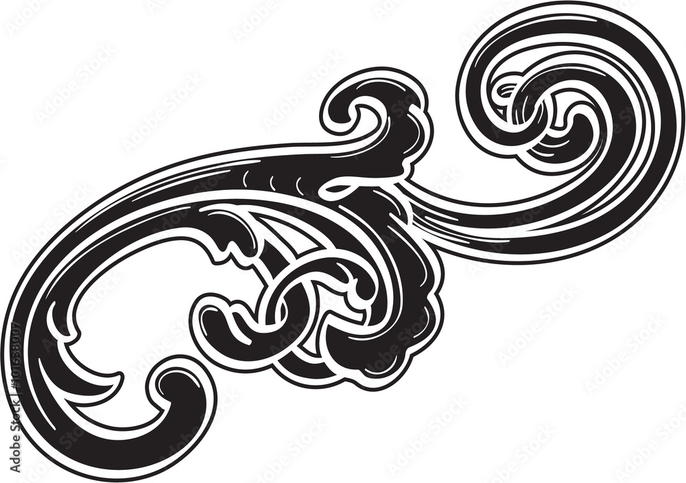 Black baroque acanthus leaf Black baroque acanthus leaf
