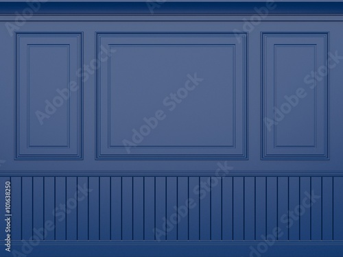 classic blue wall  3d render 