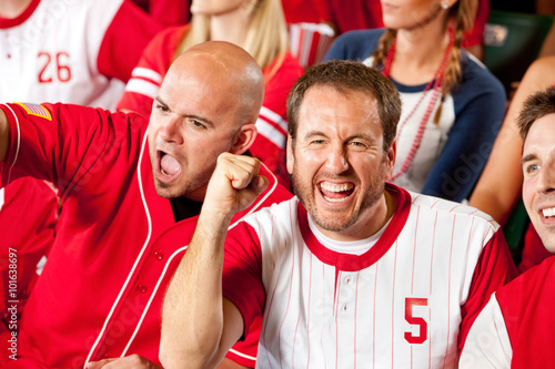 Photography Fans: Pumped Up Baseball Fan Cheers to Camera