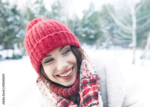 Winter smiling woman