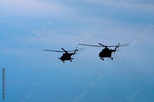 Fototapeta Naklejka Na Ścianę i Meble -  two transport helicopters