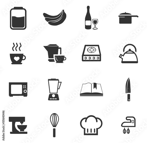 Food and kitchen icons set