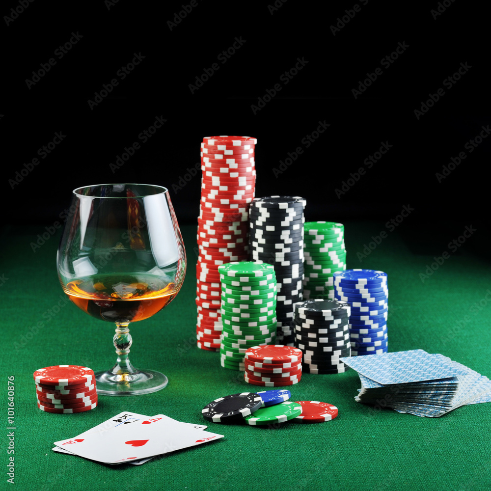 drink and playing cards drink and playing cards