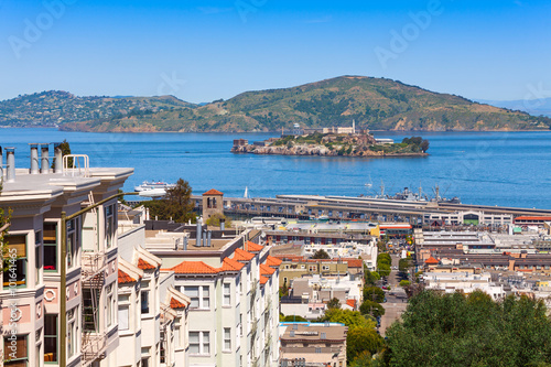 View on Alcatraz from san Francisco city