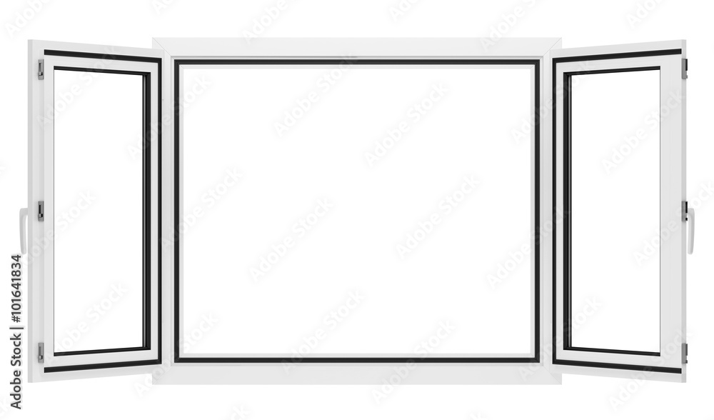 open window isolated on white background open window isolated on white background