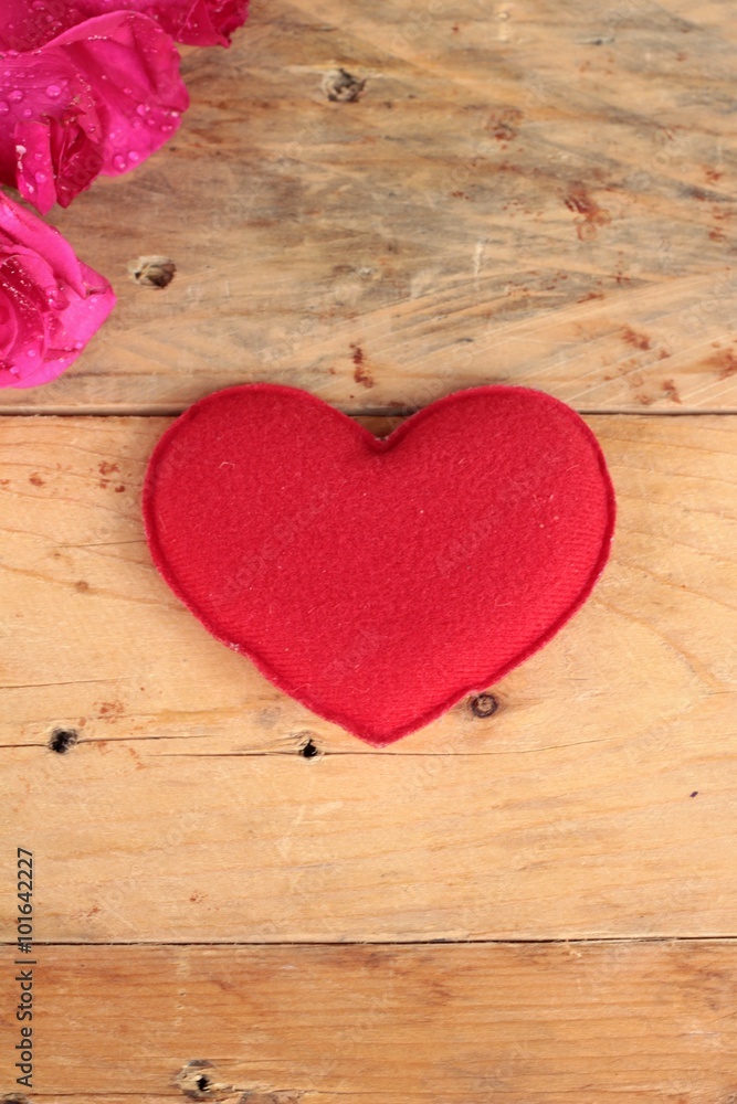 Rose with red hearts for Valentine's Day. Rose with red hearts for Valentine's Day.