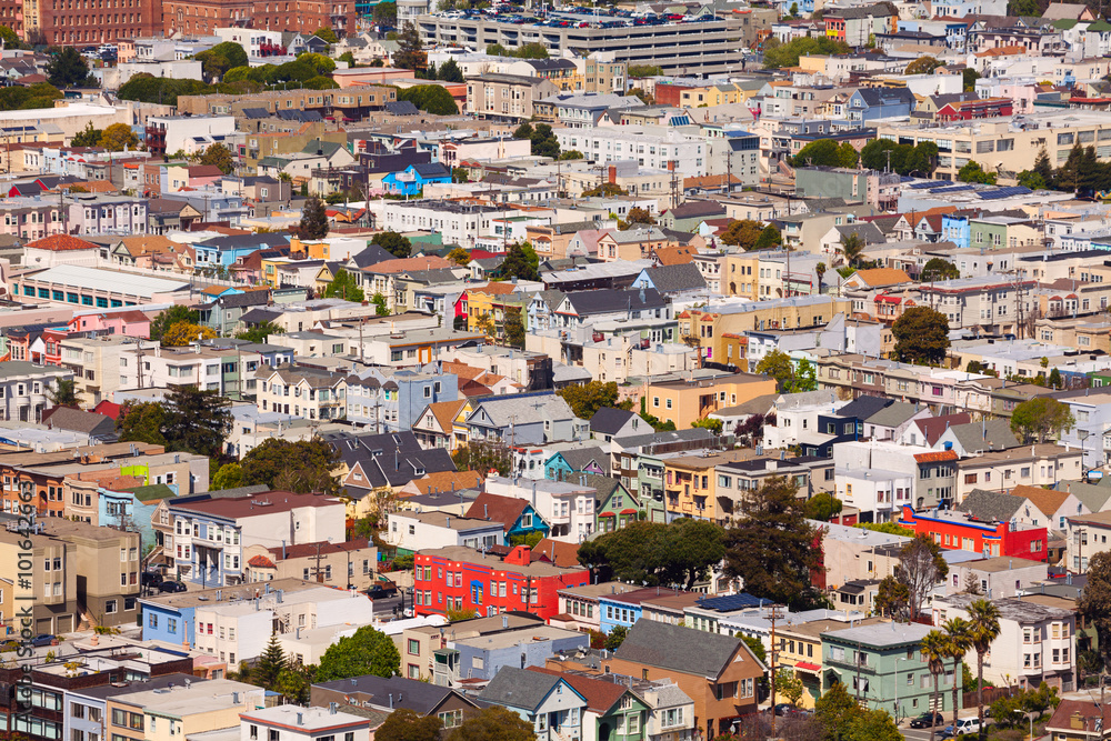 San Francisco residential area with small houses