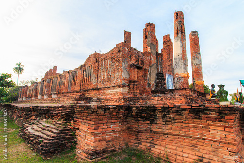 Grand Hall of Thammikarat Temple in Ayutthaya, Thailand)